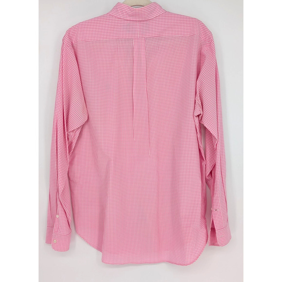 VTG Ralph Lauren Classic Fit Shirt Pink Gingham Check Cotton Pony Logo Mens LRG - Picture 9 of 10